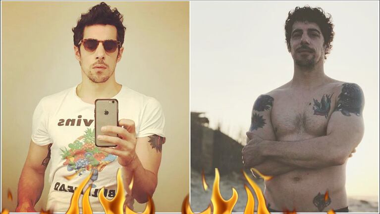 La foto sin remera de Esteban Lamothe que levantó la temperatura en Instagram (Fotos: Instagram)