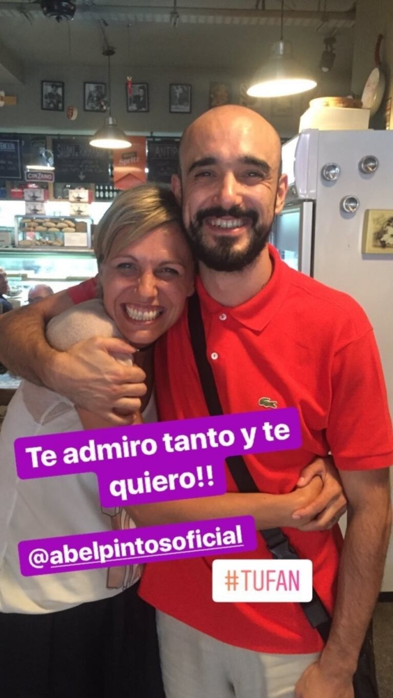 La foto "súper cholula" de Denise Dumas con Abel Pintos