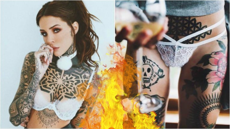La foto súper provocativa de Candelaria Tinelli en tanga blanca y encaje que enloqueció Instagram. Foto: Instagram