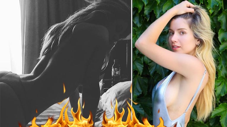 La foto súper ratonera de Laurita Fernández, en topless y colaless en la cama