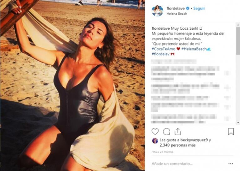 La foto súper sexy de Flor de la Ve en Mar del Plata... ¡inspirada en la Coca Sarli!: "Mi pequeño homenaje a esta leyenda"