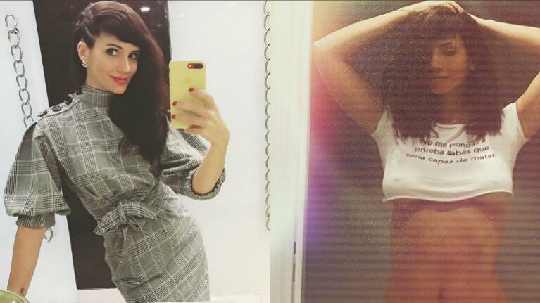 La foto súper sexy de Griselda Siciliani con una sugerente frase en su remera (Fotos: Instagram)