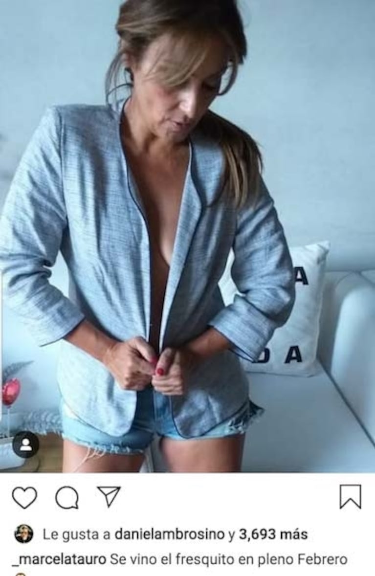 La foto súper sexy de Marcela Tauro... ¡sin corpiño y luciendo un mini short de jean!