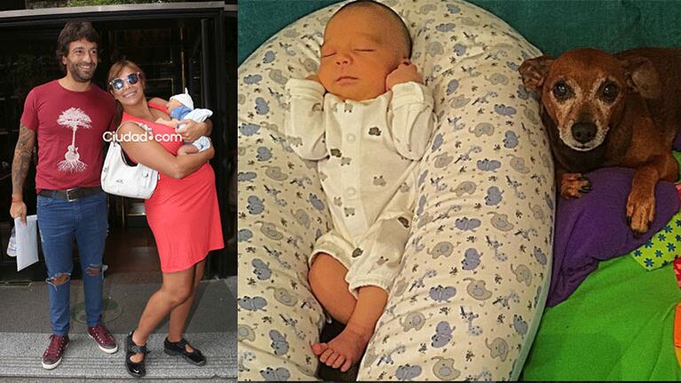 La foto súper tierna de la carita de Félix, el bebé de Conti y Capristo. Foto: Instagram y Ciudad.com.