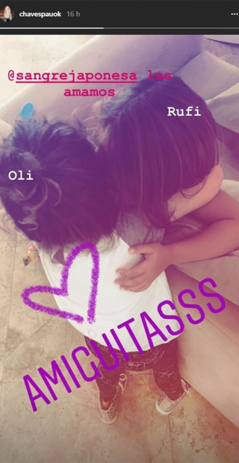 La foto súper tierna de las hijas de la China Suárez y Paula Chaves: "Amigas desde hace cuatro años"