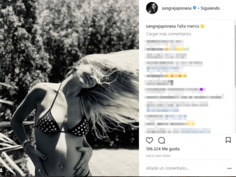 La foto veraniega de la China Suárez, luciendo su pancita de siete meses con una bikini muy canchera: "Falta menos"