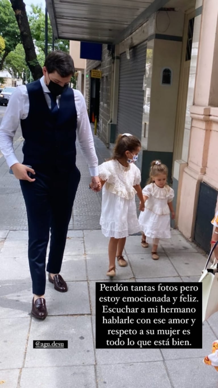 La fotos de la China Suárez y sus hijas en el casamiento de su hermano: "Toda la felicidad del mundo"