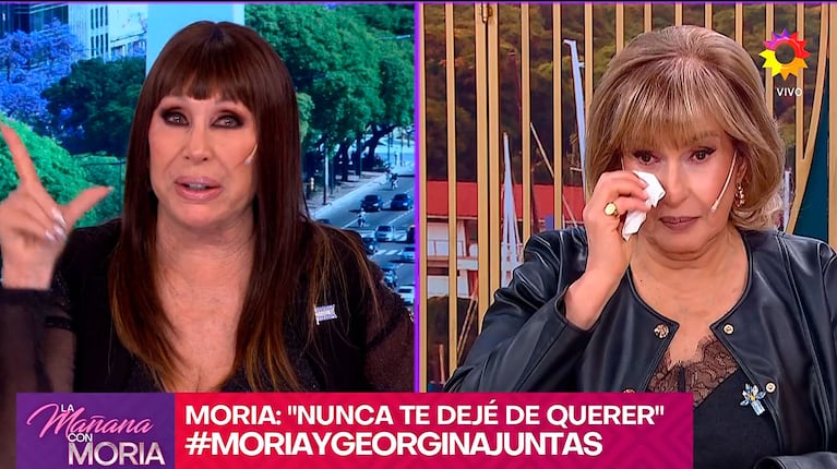 La frase de Moria que hizo llorar a Georgina Barbarossa en plena reconciliación (captura de eltrece)