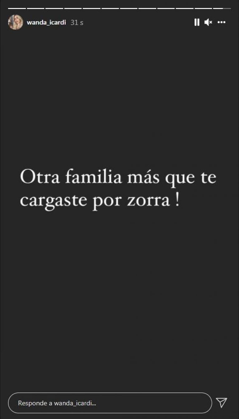La frase de Wanda Nara que estalló el Wandagate (Foto: Instagram).
