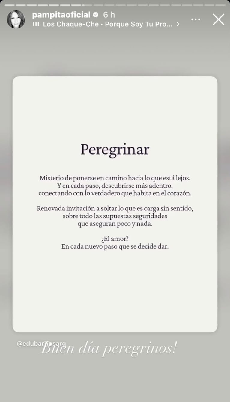 La frase que compartió Pampita sobre la Peregrinación a Luján (Foto: Instagram).