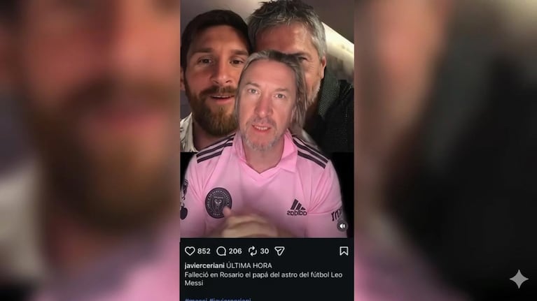 La fuente en la que se basó la producción de Flor Peña para dar la grave noticia del papá de Messi.