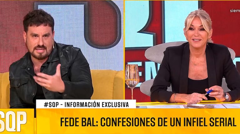 La fuerte reacción de Fede Bal que descolocó a Yanina Latorre en vivo (SQP, América)