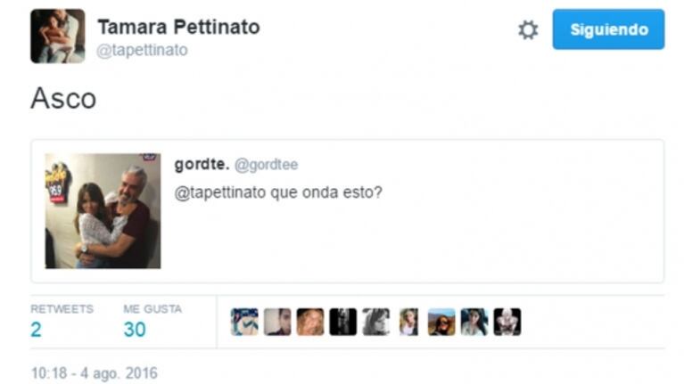 La fuerte reacción de Tamara Pettinato al ver una foto de su papá abrazado a Lali Espósito: "Asco"