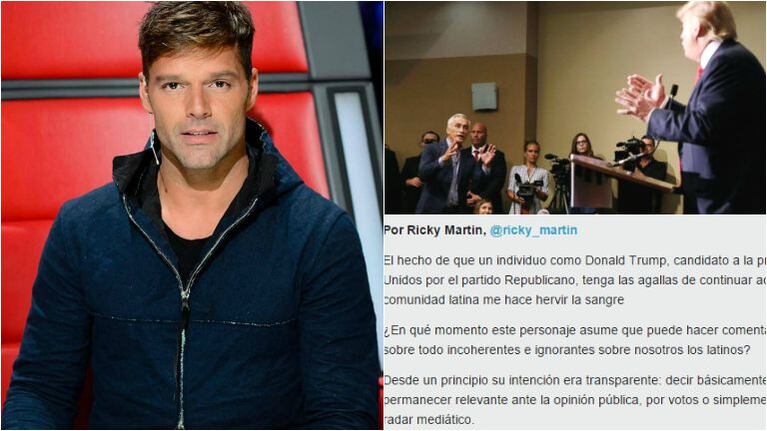 La furia de Ricky Martin contra Donald Trump: el video que lo enojó y su carta abierta. Foto: Web