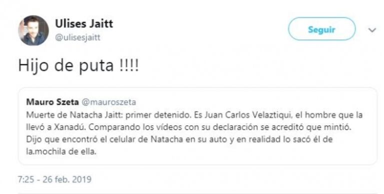 La furiosa reacción de Ulises Jaitt, tras la detención de Raúl Velaztiqui Duarte: "¡La mataron, hijos de pu…!"