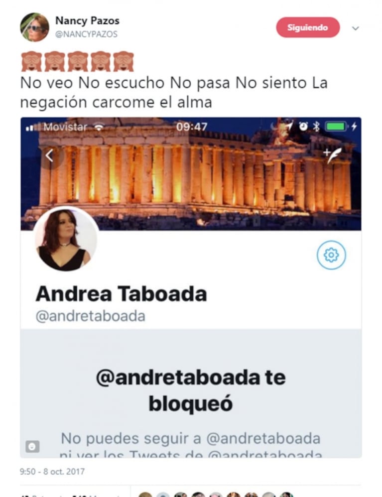 La guerra de Nancy Pazos y Andrea Taboada en Twitter: "chicanas" muy filosas, polémica ¡y bloqueo! 