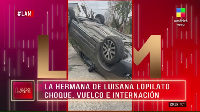 La hermana de Luisana Lopilato sufrió un grave accidente de auto y debió ser internada: las imágenes