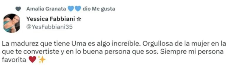 La hermana del Ogro Fabbiani le soltó la mano al exfutbolista y apoyó en público a Uma y Amalia Granata