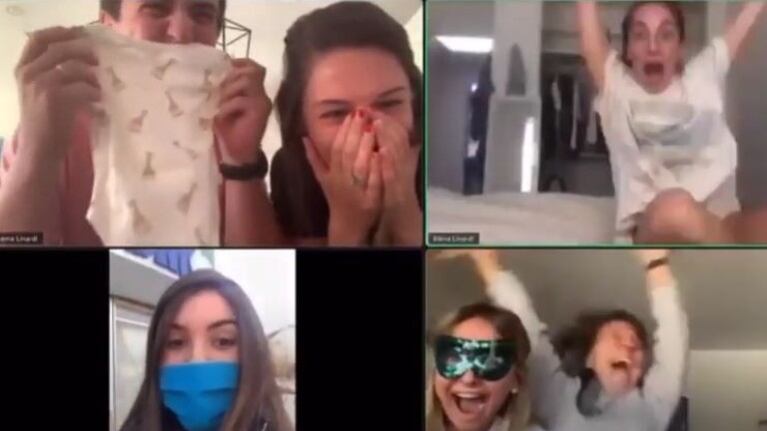 La hermosa reacción de una familia que no se ve por la pandemia al saber de la llegada de un nuevo miembro