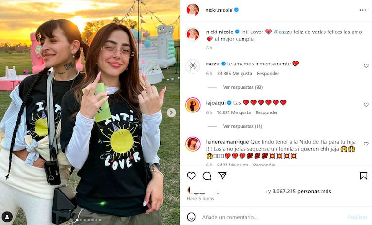 La hija de Cazzu cumplió un año: fiesta estilo kermesse infantil con invitadas de lujo