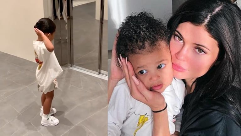 La hija de Kylie imita a su mamá antes de salir de su casa.