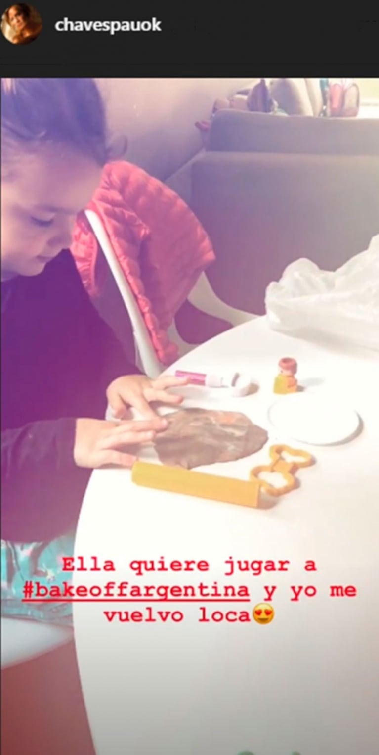La hija de Paula Chaves, fan de su mamá: "Ella quiere jugar a Bake Off Argentina y yo me vuelvo loca"