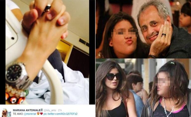 La hija de Rial, nuevamente internada. (Fotos: @loly_anto y archivo Web)