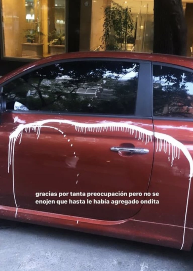 La hija de Ricardo Darín mostró cómo un vecino le pintó el auto: "Se enojó porque le tapé su garage"
