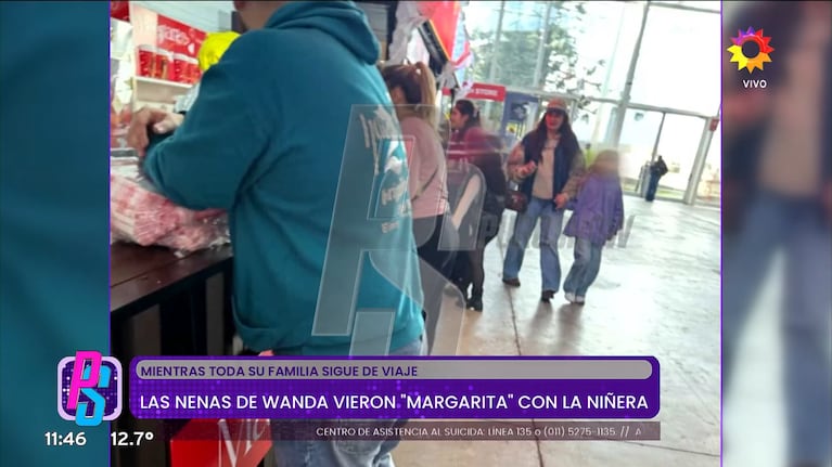 La hija de Wanda Nara con Nat Córdoba (Foto: captura de eltrece).