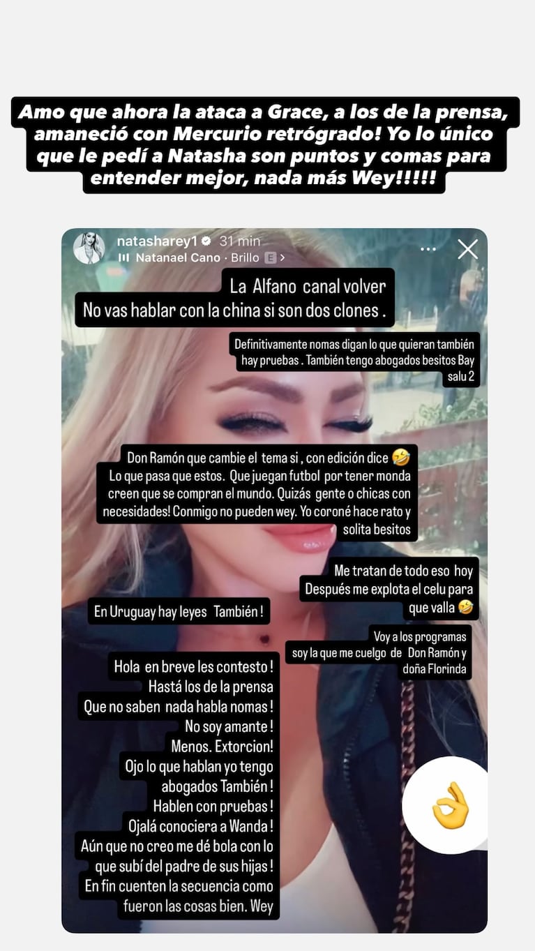 La historia de Natasha Rey contra Graciela Alfano | Créditos: Instagram @gossipeame