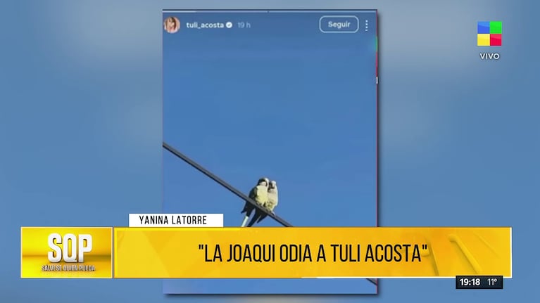 La historia que Tuli compartió el mismo día que Luck Ra publicó esa foto y etiquetó a La Joaqui antes de la separación (Foto: captura de SQP).