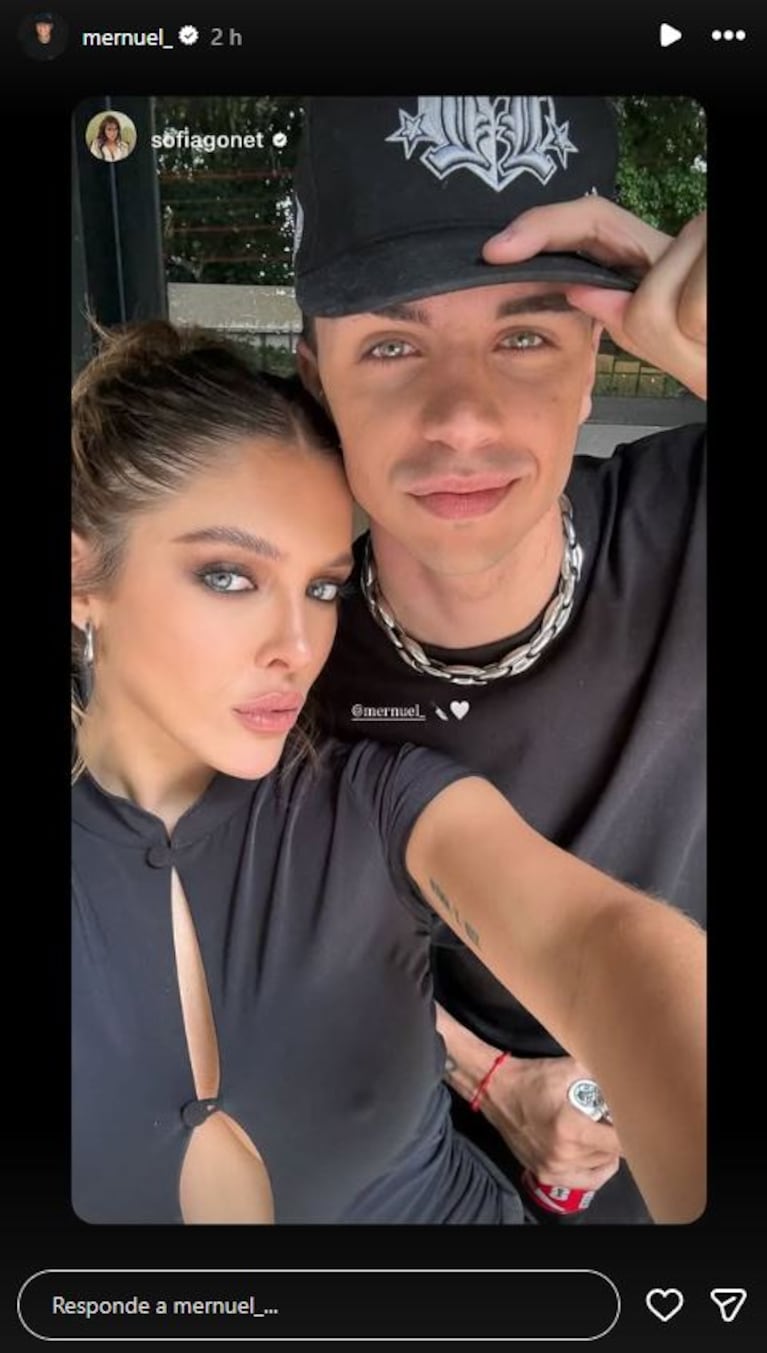 La imagen de La Reini con Mernuel. Foto: Captura de Instagram Stories (@mernuel_)