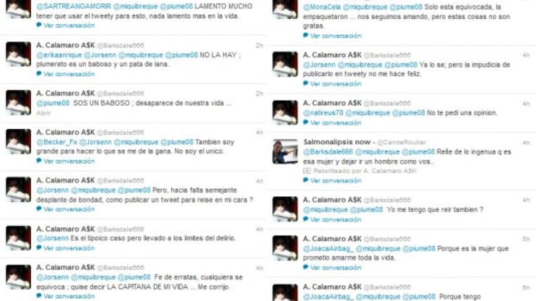 La incontinencia tuitera de Calamaro (Foto: Twitter).