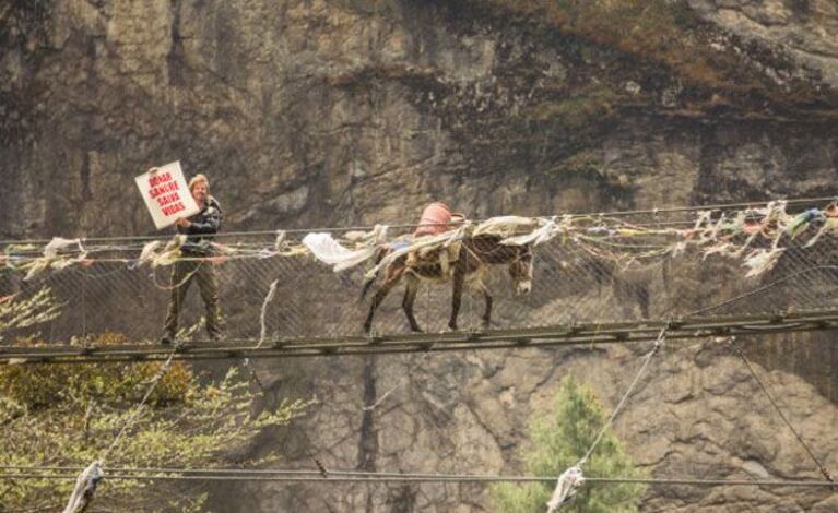 La increíble aventura de Facundo Arana en Nepal. (Foto: Twitter F. Arana)