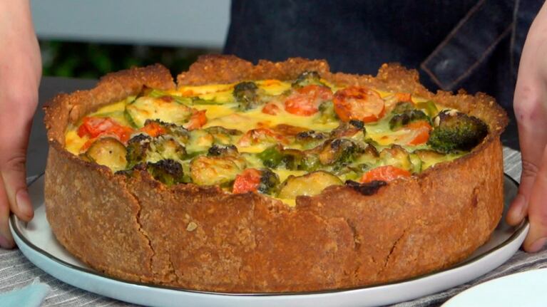 La increíble presentación de la tarta de verduras. Foto: Cucinare.TV.