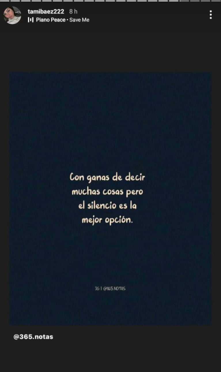 La indirecta de Tamara Báez, ¿dedicada a L-Gante y Wanda Nara? Foto: IG | tamibaez222