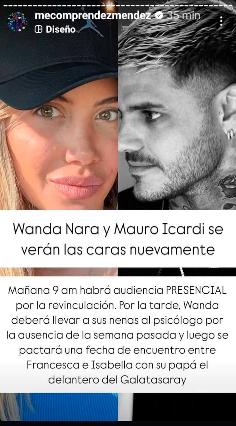 La información de Gustavo Méndez sobre el reencuentro de Wanda Nara y Mauro Icardi (Foto: Instagram @mecomprendesmendez)