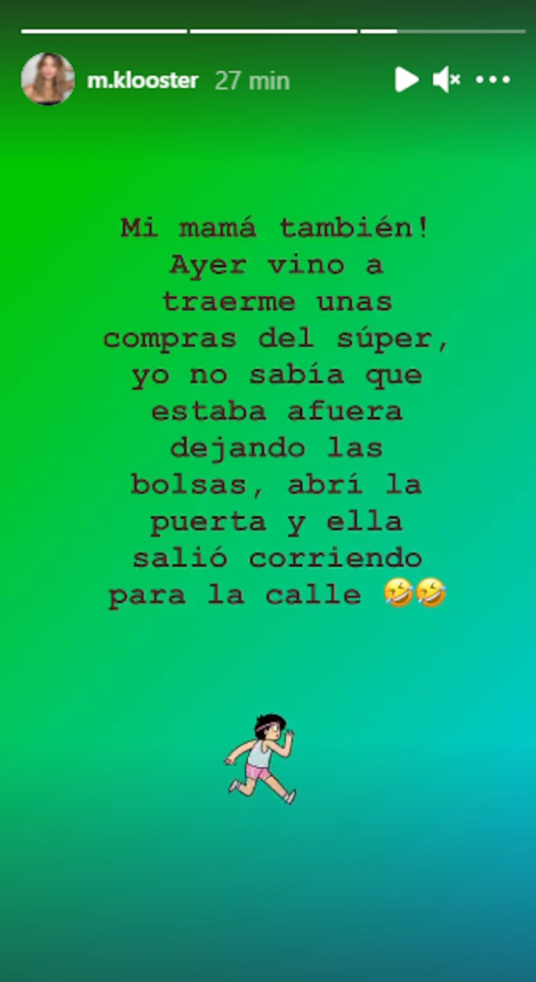 La insólita reacción de la mamá de Marcela Kloosterboer cuando su hija le abrió la puerta, contagiada con covid: "Salió corriendo"