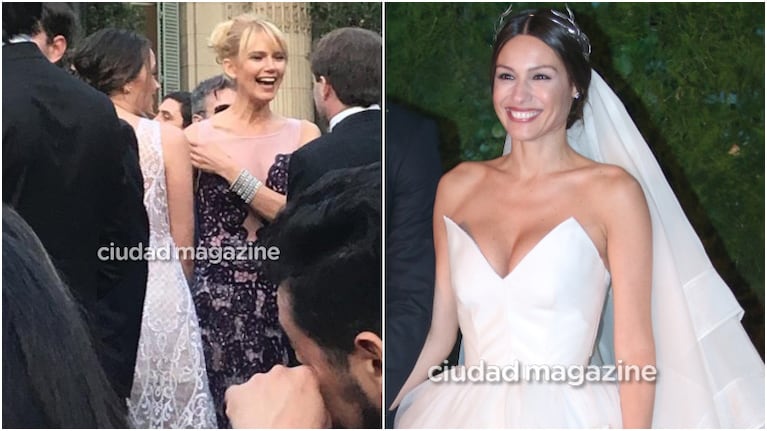 La invitada a la boda de Pampita que fue con un vestido blanco con encaje (Fotos: Ciudad)