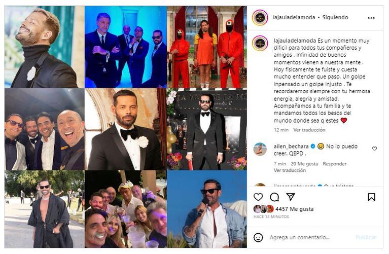 La Jaula de la moda despidió a Mariano Caprarola (Foto: Instagram @lajauladelamoda)