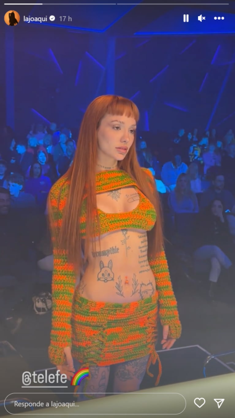 La Joaqui impactó con una minifalda y un crop top bicolor en las primeras grabaciones de Got Talent Argentina