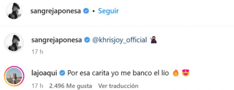 La Joaqui le dedicó un tremendo piropo a la China Suárez: "Por esa carita yo me banco el lio"