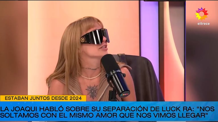 La Joaqui rompió en llanto al hablar de Luck Ra y lanzó una dolorosa frase sobre su separación (captura de Luzu TV y eltrece)