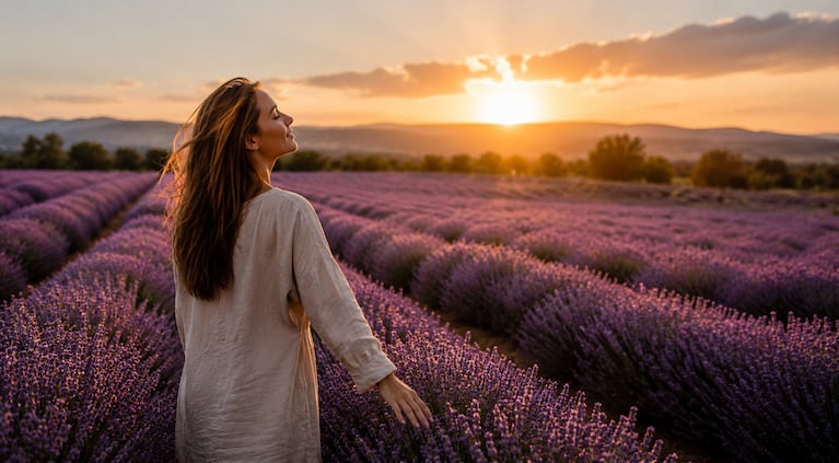 La lavanda genera una sensación de relajación en las personas. Foto: IA
