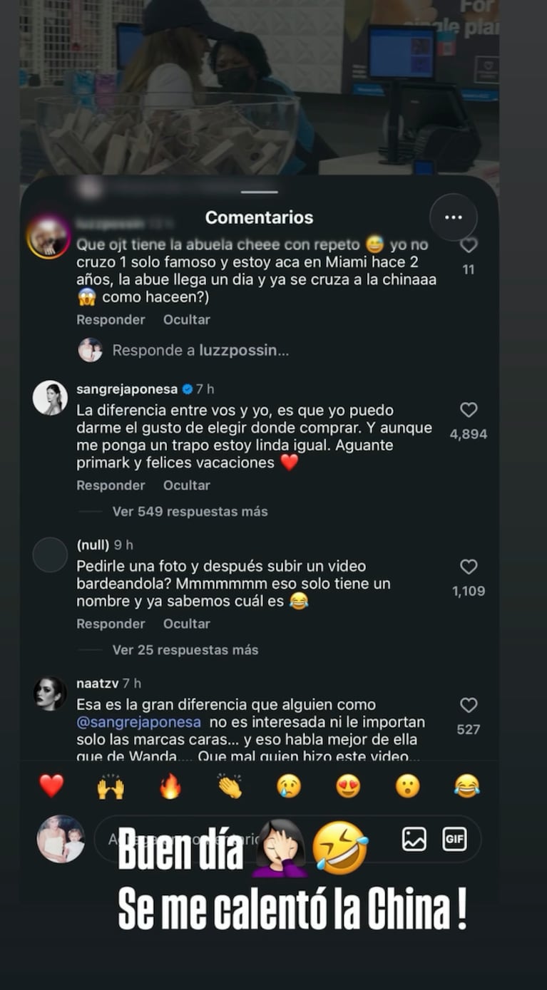 La letal respuesta de la China Suárez a la argentina que se burló de ella