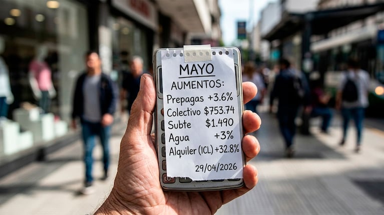 La lista definitiva de los aumentos que llegan en mayo y que van a golpear tu bolsillo (foto creada con IA)