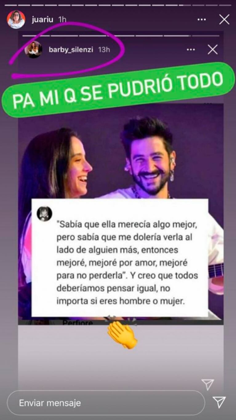 La llamativa actitud del Polaco y Barby Silenzi que despertó nuevos rumores de crisis: se dejaron de seguir ¡y a las horas volvieron a mostrarse juntos!