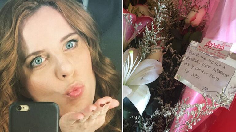 La llamativa dedicatoria 2.0 de Kämpfer, tras recibir un romántico ramo de flores de Rial. (Foto: Instagram)