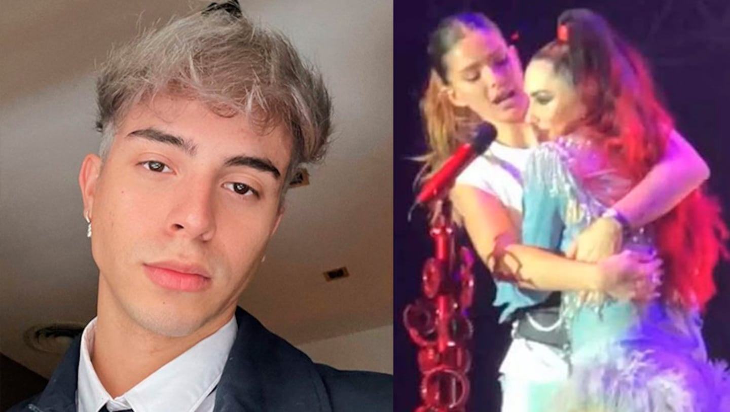 La llamativa reacción de Rusherking ante el beso de China Suárez con Lali Espósito.