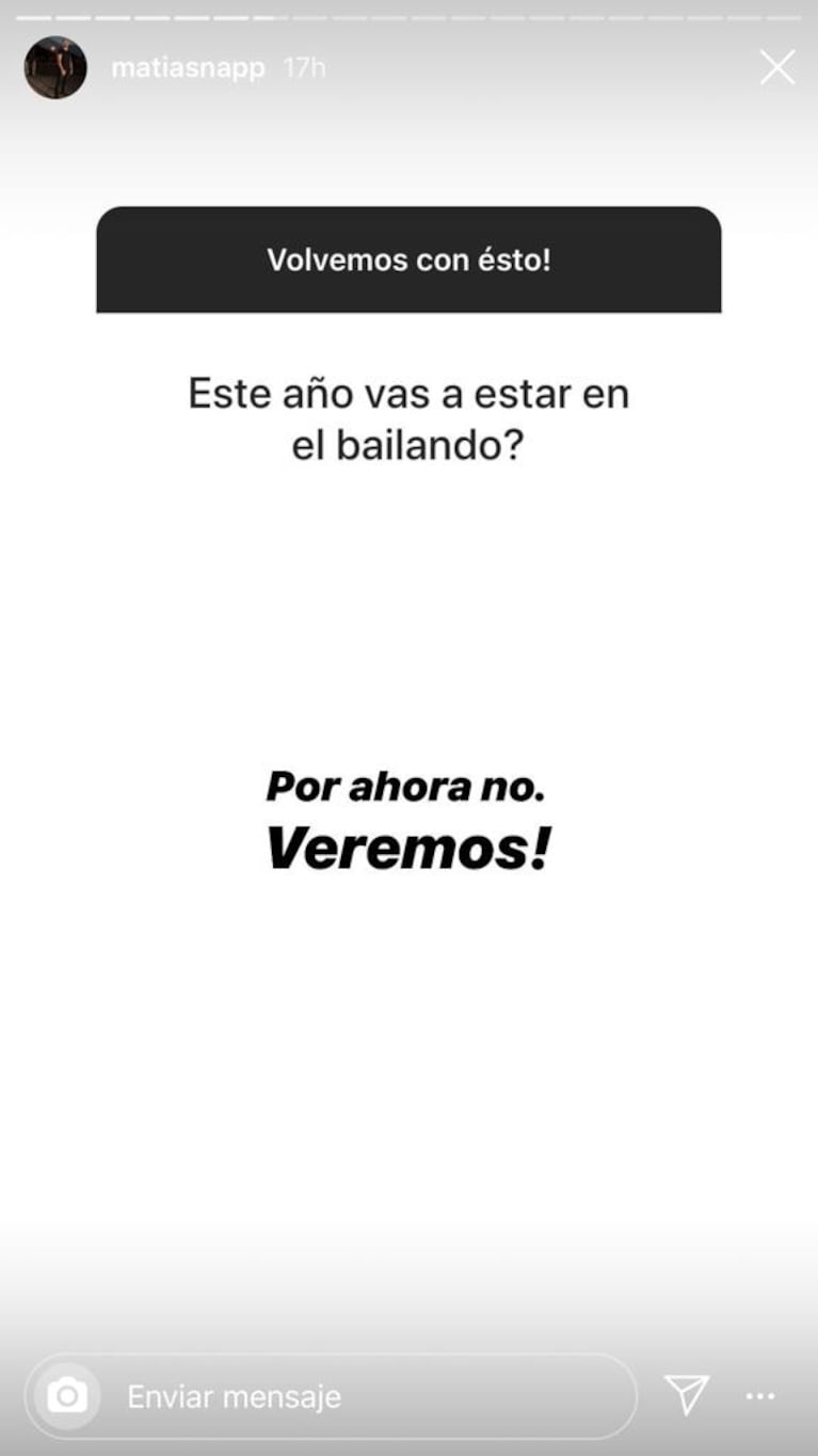 La llamativa respuesta de Mati Napp cuando le preguntaron si volvería al Bailando: "Veremos"